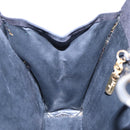 Salvatore Ferragamo Gancini Chain Shoulder Bag Suede Black Gold Auth 86970-20