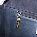 Salvatore Ferragamo Gancini Chain Shoulder Bag Suede Black Gold Auth 86970-21