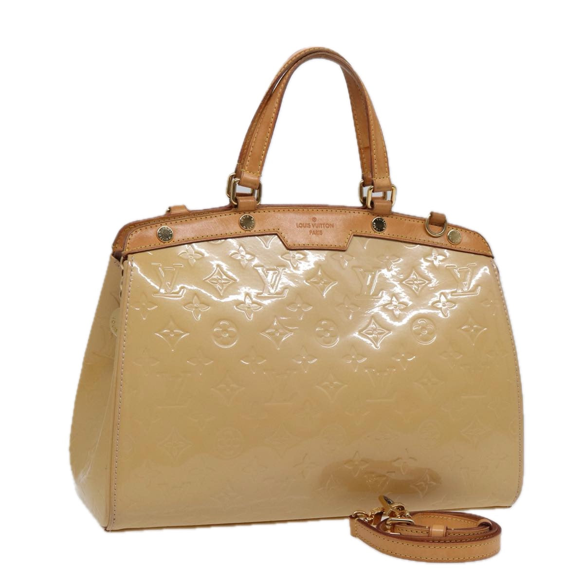 LOUIS VUITTON Monogram Vernis Blair MM Hand Bag Citrin M90108 LV Auth 86979