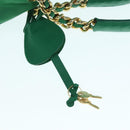 PRADA Handtasche Nylon Grün Gold Auth 86987-8