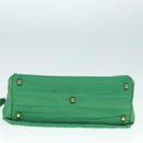 PRADA Hand Bag Nylon Green Gold Auth 86987-9