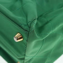 PRADA Hand Bag Nylon Green Gold Auth 86987-15
