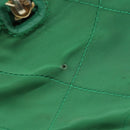 PRADA Hand Bag Nylon Green Gold Auth 86987-5