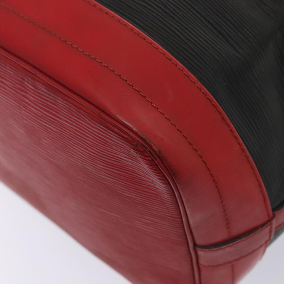 LOUIS VUITTON Epi Noe Shoulder Bag Bicolor Black Red M44017 LV Auth 86988