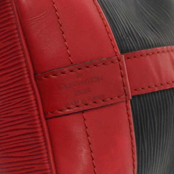 LOUIS VUITTON Epi Noe Shoulder Bag Bicolor Black Red M44017 LV Auth 86988