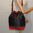 LOUIS VUITTON Epi Noe Shoulder Bag Bicolor Black Red M44017 LV Auth 86988-21