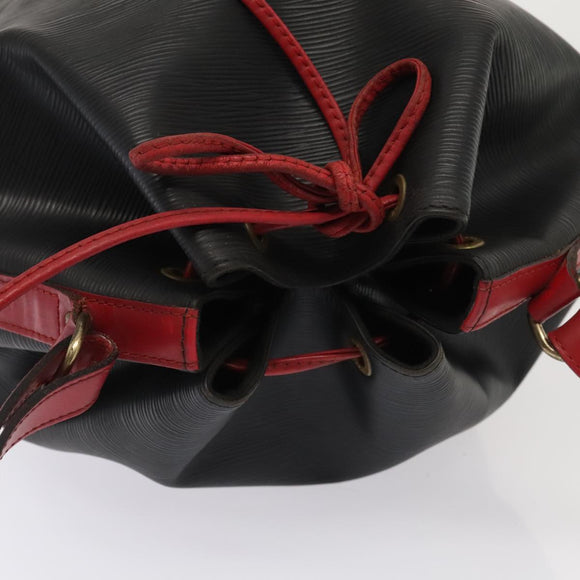 LOUIS VUITTON Epi Noe Shoulder Bag Bicolor Black Red M44017 LV Auth 86988