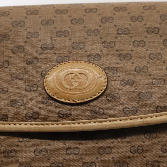 GUCCI Micro GG Supreme Shoulder Bag PVC Beige Gold 49 007 5548 Auth 87020