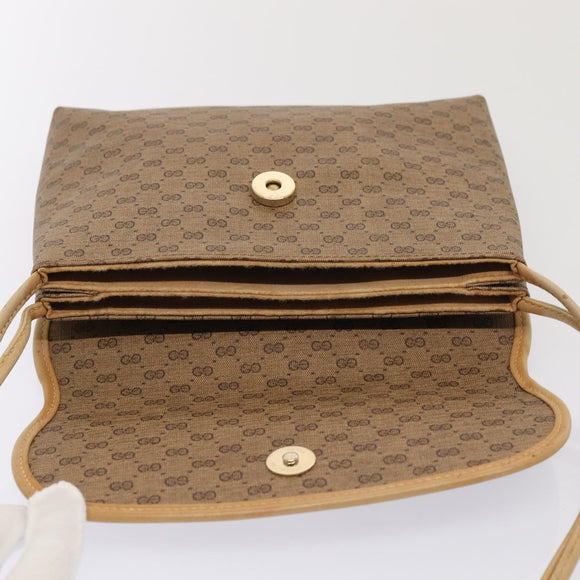 GUCCI Micro GG Supreme Shoulder Bag PVC Beige Gold 49 007 5548 Auth 87020