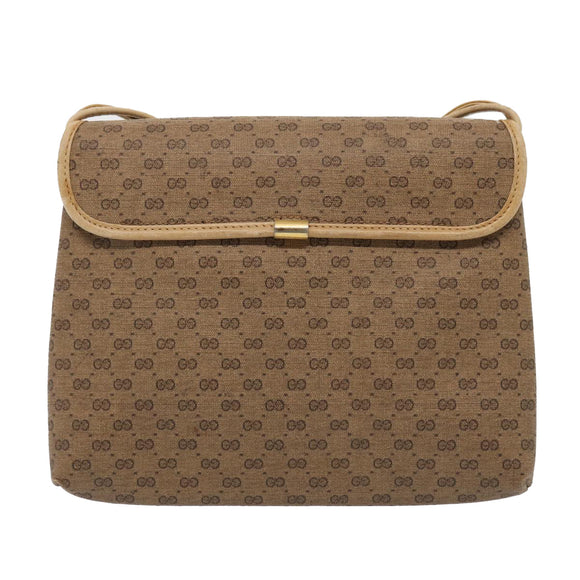 GUCCI Micro GG Supreme Shoulder Bag PVC Beige Gold 49 007 5548 Auth 87020
