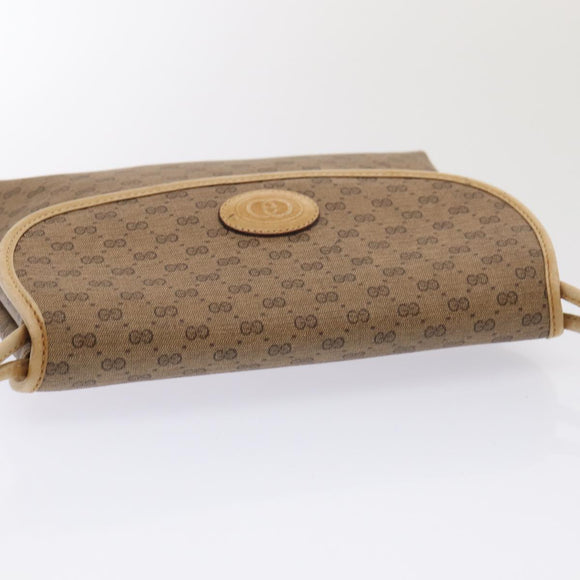 GUCCI Micro GG Supreme Shoulder Bag PVC Beige Gold 49 007 5548 Auth 87020