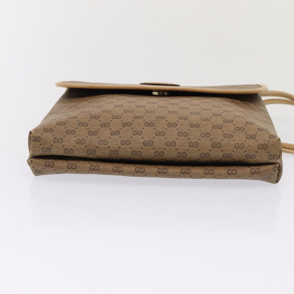 GUCCI Micro GG Supreme Shoulder Bag PVC Beige Gold 49 007 5548 Auth 87020