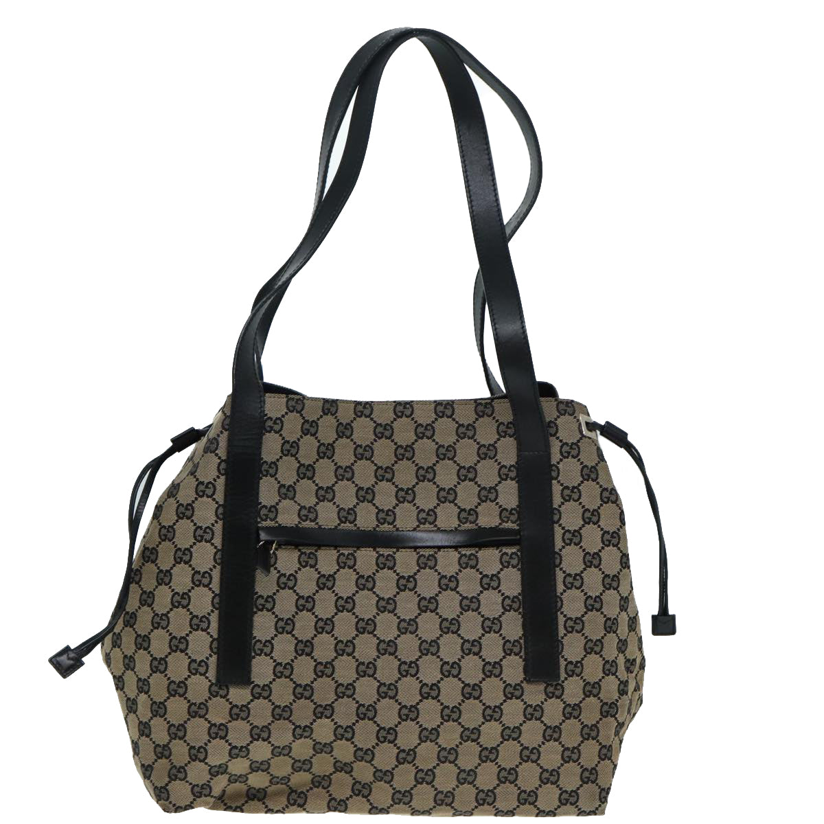 GUCCI GG Canvas Tote Bag Beige Gold Auth 87025 - 0