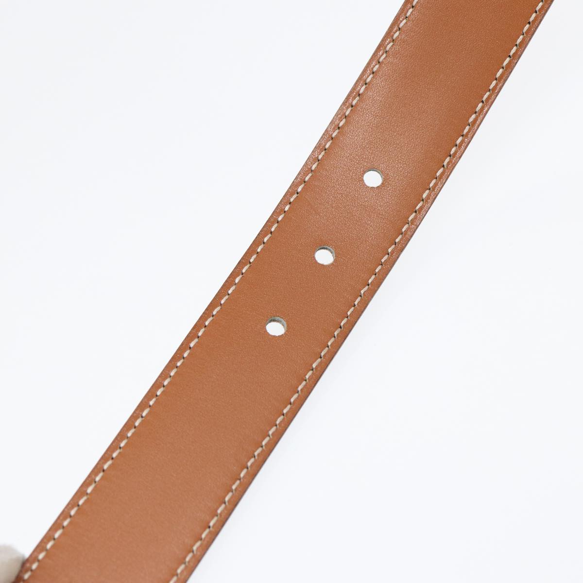 HERMES Horse Carriage Belt Leather 43.3"" Brown Auth 87036