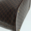 CELINE Macadam Canvas Hand Bag PVC Leather Brown Gold Auth 87042-9