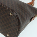 CELINE Macadam Canvas Hand Bag PVC Leather Brown Gold Auth 87042-14