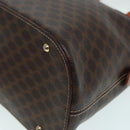 CELINE Macadam Canvas Hand Bag PVC Leather Brown Gold Auth 87042-16