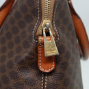 CELINE Macadam Canvas Hand Bag PVC Leather Brown Gold Auth 87042-10