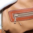 CELINE Macadam Canvas Hand Bag PVC Leather Brown Gold Auth 87042-21