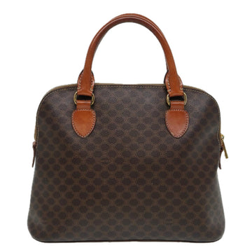 CELINE Macadam Canvas Hand Bag PVC Leather Brown Gold Auth 87042 - 0