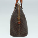 CELINE Macadam Canvas Hand Bag PVC Leather Brown Gold Auth 87042-4