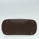 CELINE Macadam Canvas Hand Bag PVC Leather Brown Gold Auth 87042-5