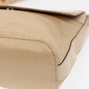 CELINE Shoulder Bag Nylon Beige Gold Auth 87076-9