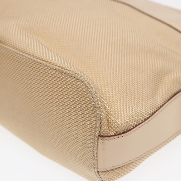 CELINE Umhängetasche Nylon Beige Gold Auth 87076