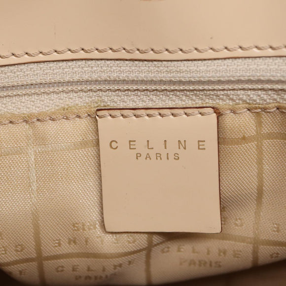 CELINE Umhängetasche Nylon Beige Gold Auth 87076