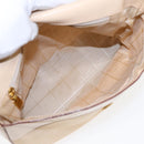 CELINE Shoulder Bag Nylon Beige Gold Auth 87076-11
