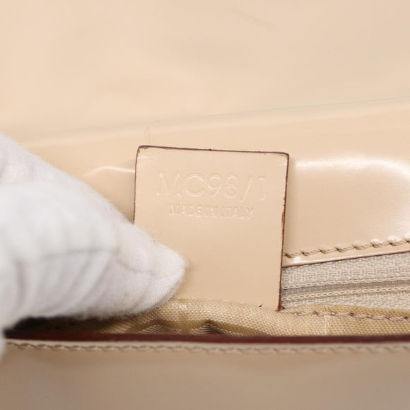 CELINE Umhängetasche Nylon Beige Gold Auth 87076