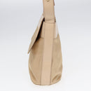 CELINE Shoulder Bag Nylon Beige Gold Auth 87076-4