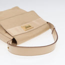 CELINE Shoulder Bag Nylon Beige Gold Auth 87076-7