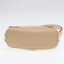 CELINE Shoulder Bag Nylon Beige Gold Auth 87076-5