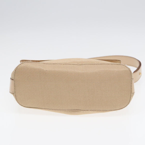 CELINE Umhängetasche Nylon Beige Gold Auth 87076