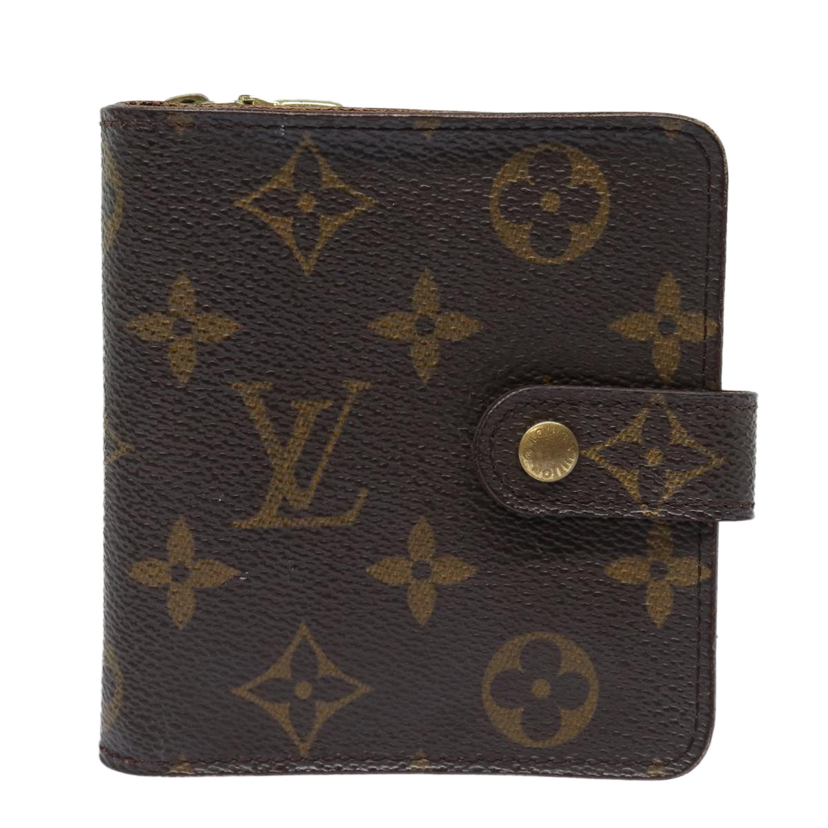 LOUIS VUITTON Monogram Compact Zip Wallet M61667 LV Auth 87079