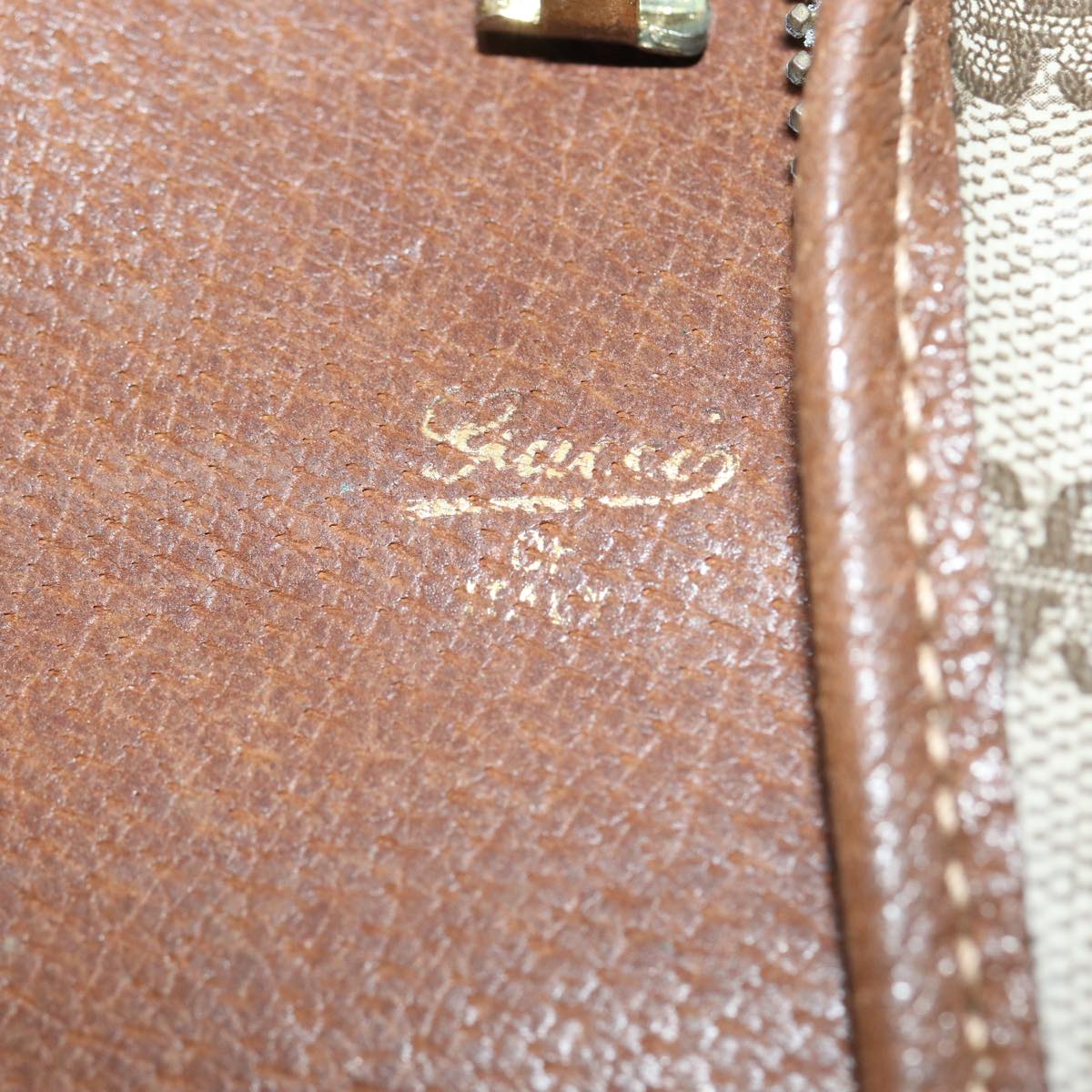 GUCCI GG Supreme Web Sherry Line Garment Cover PVC Beige Brown gold Auth 87103