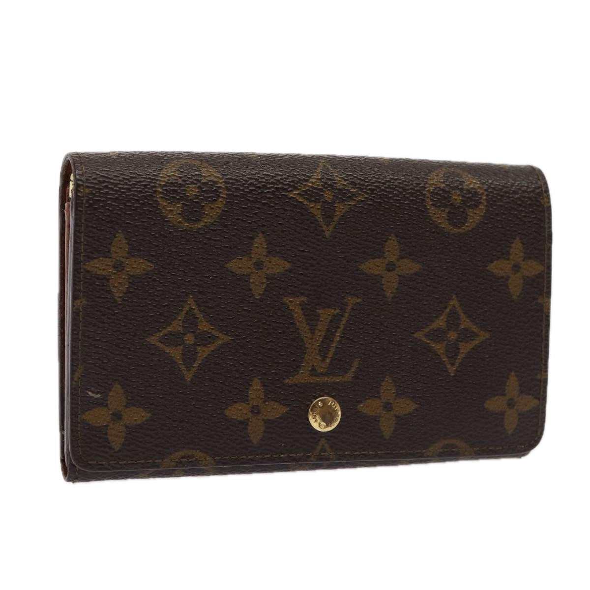 LOUIS VUITTON Monogram Porte Monnaie Billets Tresor Wallet M61730 Auth 87114