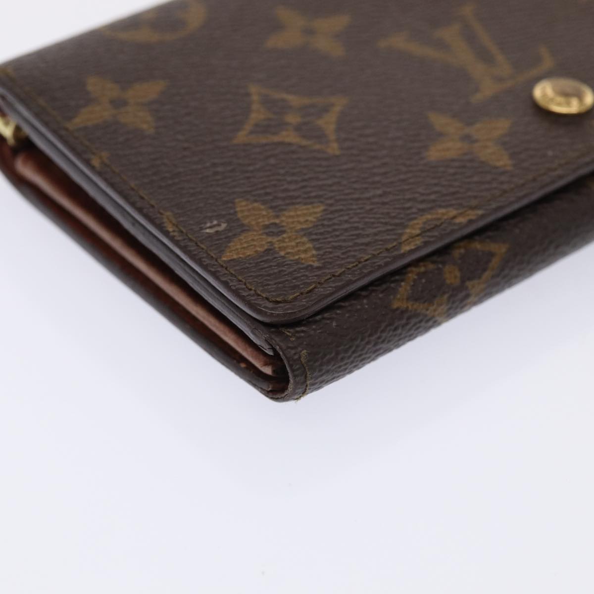 LOUIS VUITTON Monogram Porte Monnaie Billets Tresor Wallet M61730 Auth 87114