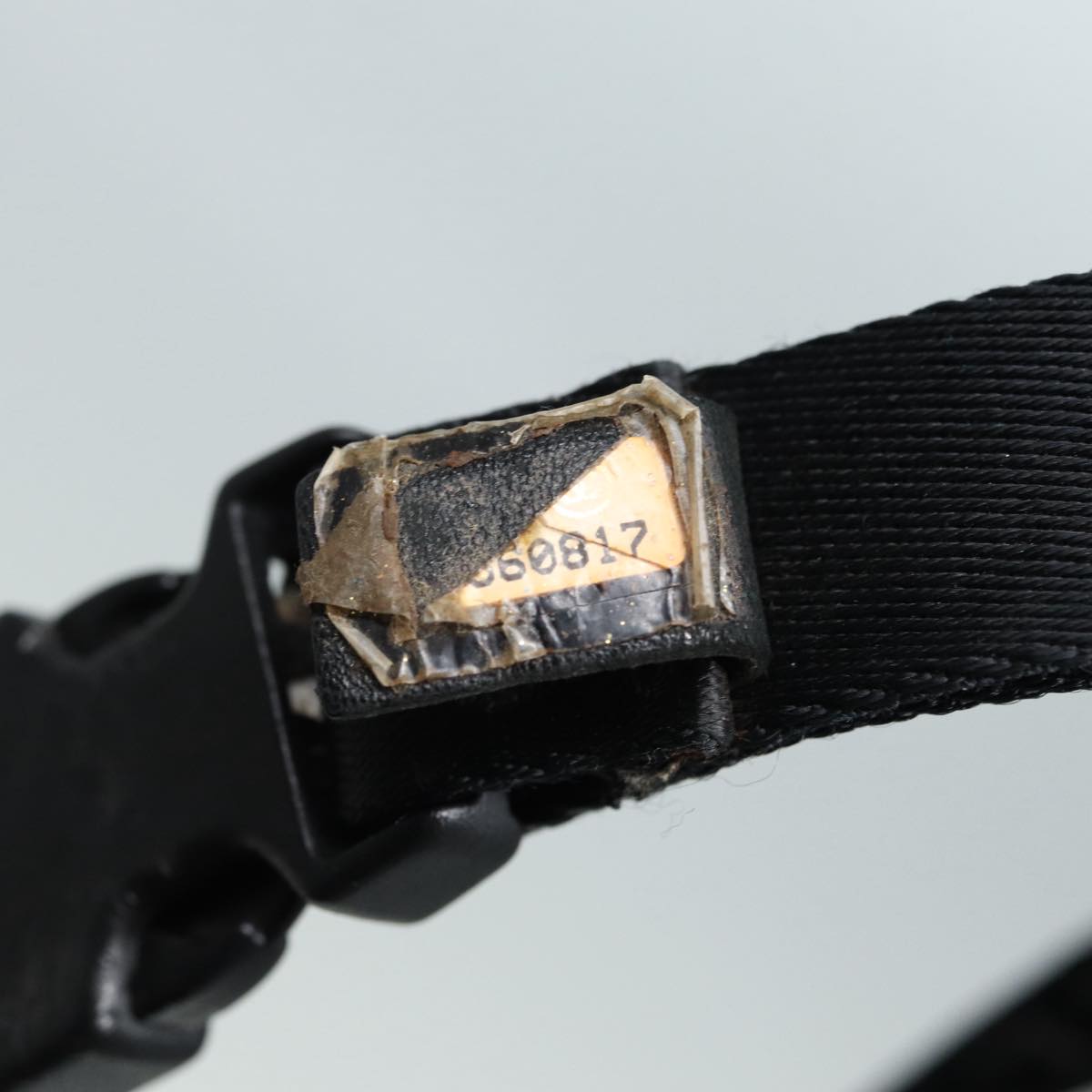 CHANEL Neck Strap Nylon Black Silver CC Auth 87128