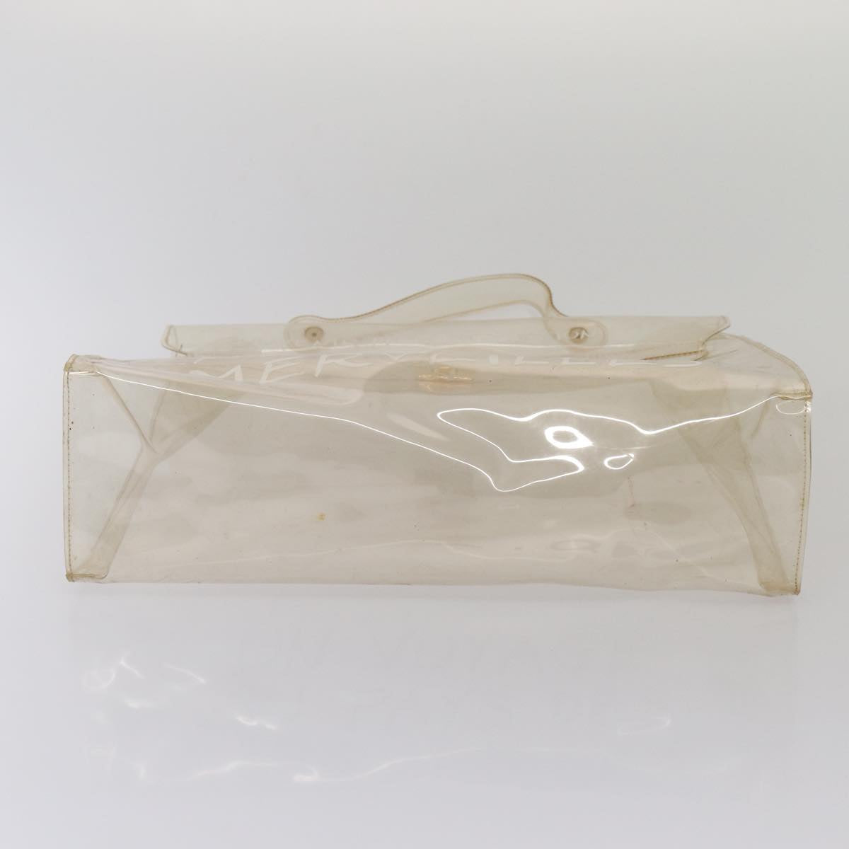 HERMES Vinyl Kelly Hand Bag Vinyl Clear Auth 87134