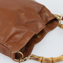 GUCCI Bamboo Hand Bag Leather 2way Brown Gold 001 1638 2615 Auth 87155-6