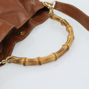 GUCCI Bamboo Hand Bag Leather 2way Brown Gold 001 1638 2615 Auth 87155-7