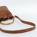 GUCCI Bamboo Hand Bag Leather 2way Brown Gold 001 1638 2615 Auth 87155-5