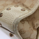GUCCI GG Canvas Hand Bag Beige 124260 Auth 87164-14