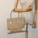 GUCCI GG Canvas Hand Bag Beige 124260 Auth 87164-22