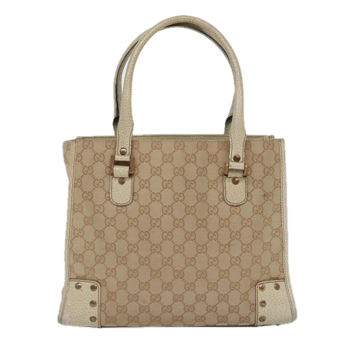 GUCCI GG Canvas Hand Bag Beige 124260 Auth 87164 - 0