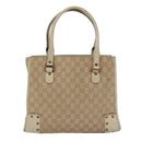 GUCCI GG Canvas Hand Bag Beige 124260 Auth 87164-2