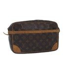 LOUIS VUITTON Monogram Compiegne 28 Clutch Bag M51845 LV Auth 87168-1