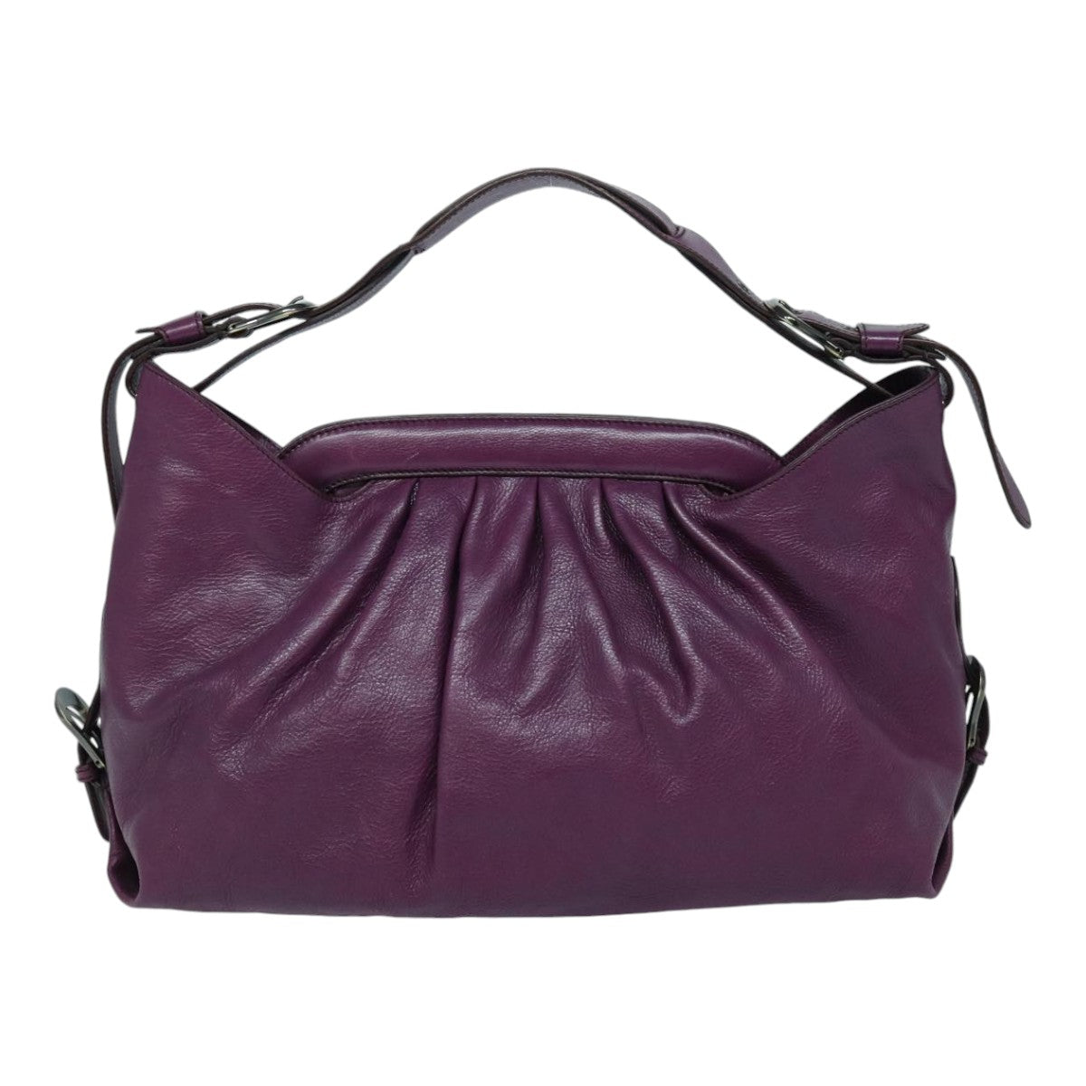 FENDI Shoulder Bag Leather Purple Auth 87215 - 0